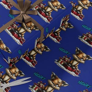 Adorable Grumpy Cat Christmas Gift Wrap with Personalized Name for Fun Holiday Present Wrapping