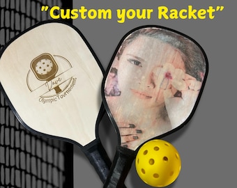 Custom Photo Pickleball Kit,Family Pickleball Paddle,Pickleball name Paddle gift, Engraved Paddle,Personalized Tournament Pickleball Paddle