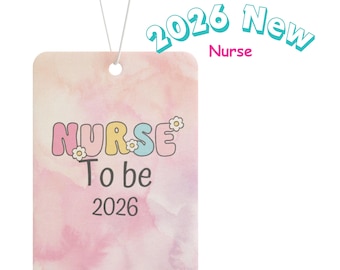 Personalized Nurse To Be Auto Freshener, Floral Pinky Theme for Friend, Special Date Gift, Car Air Freshener Unique Gift Nurse Grad Gift