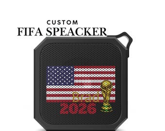Personalized Bluetooth Soccer Boombox Speaker, Custom Flag Name 2026 Fan Outdoor gift USA Canada Mexico