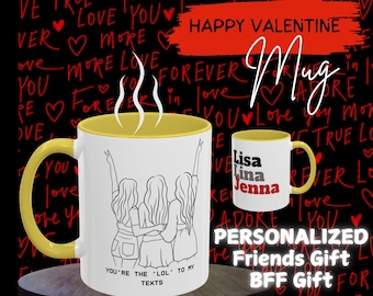 Gepersonaliseerde mok vriend zus groepsmok set You are the LOL to my text mok Valentijn vrienden bijpassende mokken tekstmok BF Bestie Named Gift