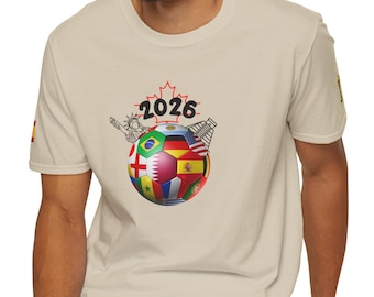 Gepersonaliseerde voetbalshirt 2026 aangepaste vlag naam WK fan cadeau VS Canada Mexico