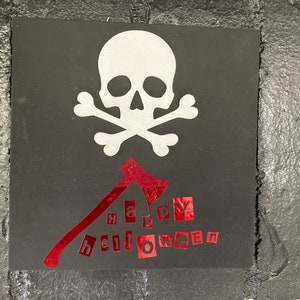 Halloween wood panel, home décor, wall hanged, square shaped