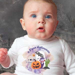 1st Halloween| Family Baby Toddler First Halloween Shirt| Cute Mummy, Ghost, Dracula Shirt/Sweatshirt adult kids| Halloween Family Outfit