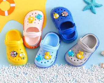 Summer Kids Sandals for Boys and Girls - Children Mules - Cartoon Baby Slippers - Flat Summer Cartoon Children's Garden Shoes