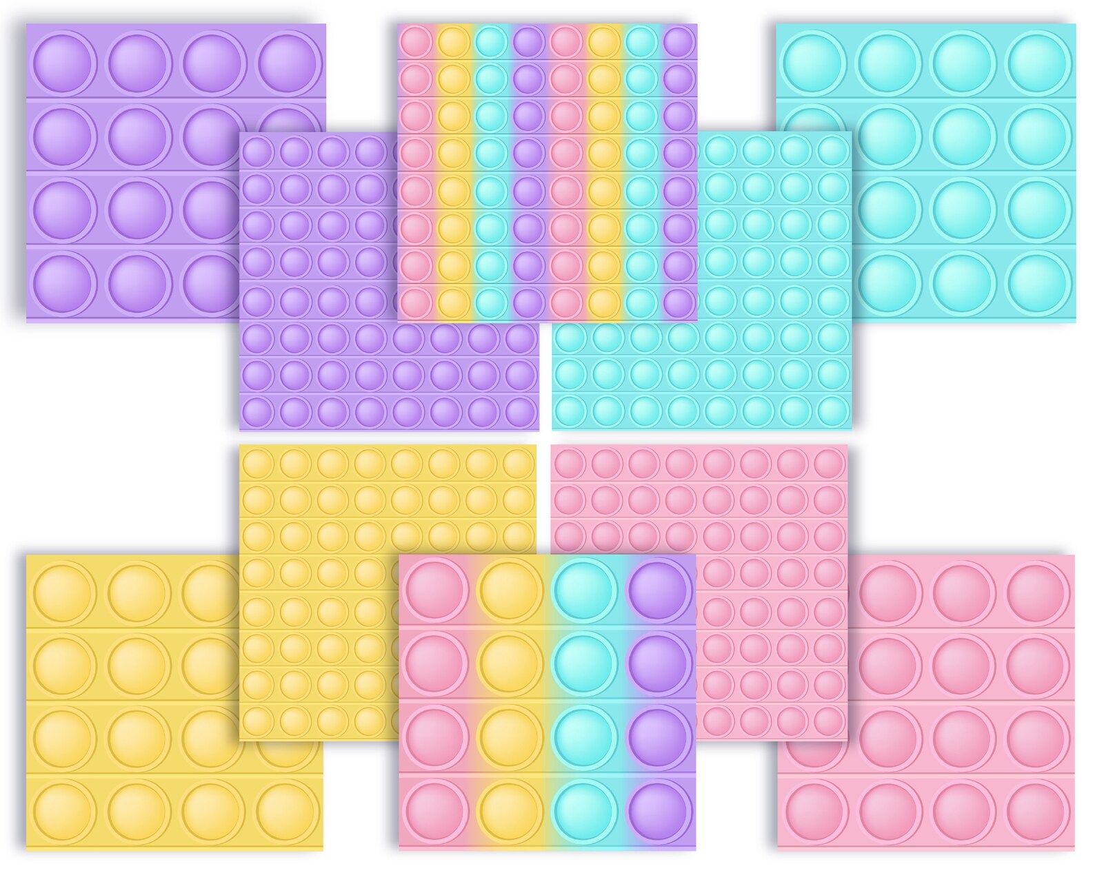 Pastel Pop It Digital Paper Set Popit Birthday Pop It Etsy