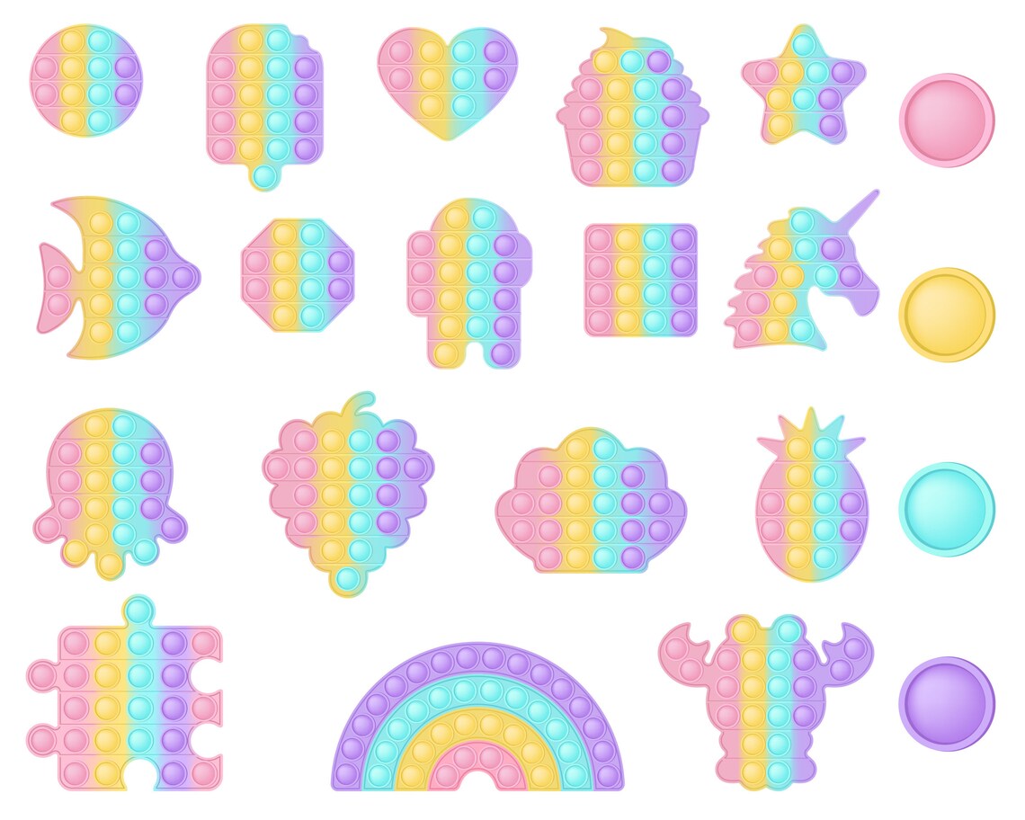 Pop It Pastel Birthday Girl Clipart PNG Popit Clipart for - Etsy Hong Kong