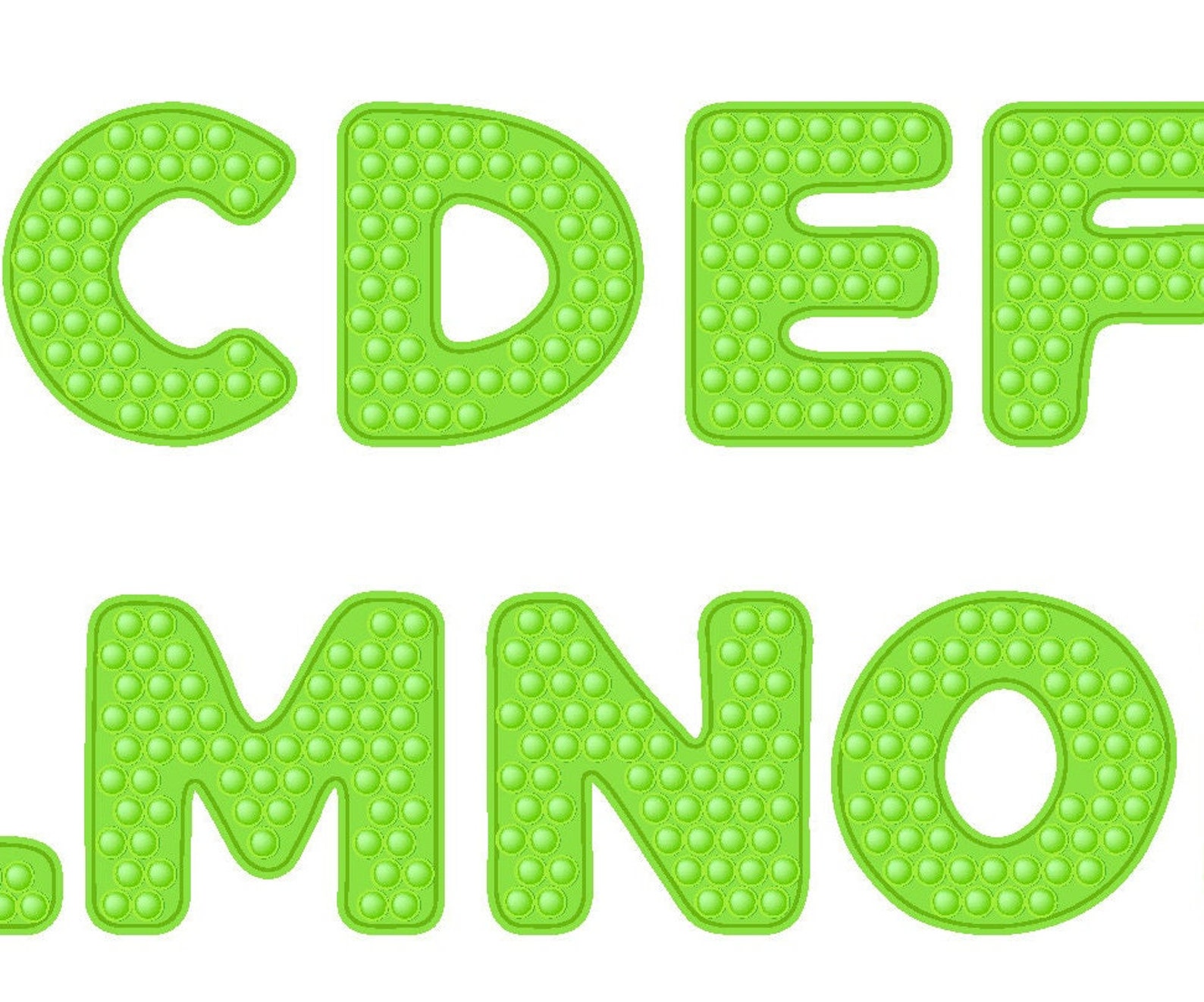 Green Pop It Letters and Numbers PNG Pop It Alphabet Letter Etsy