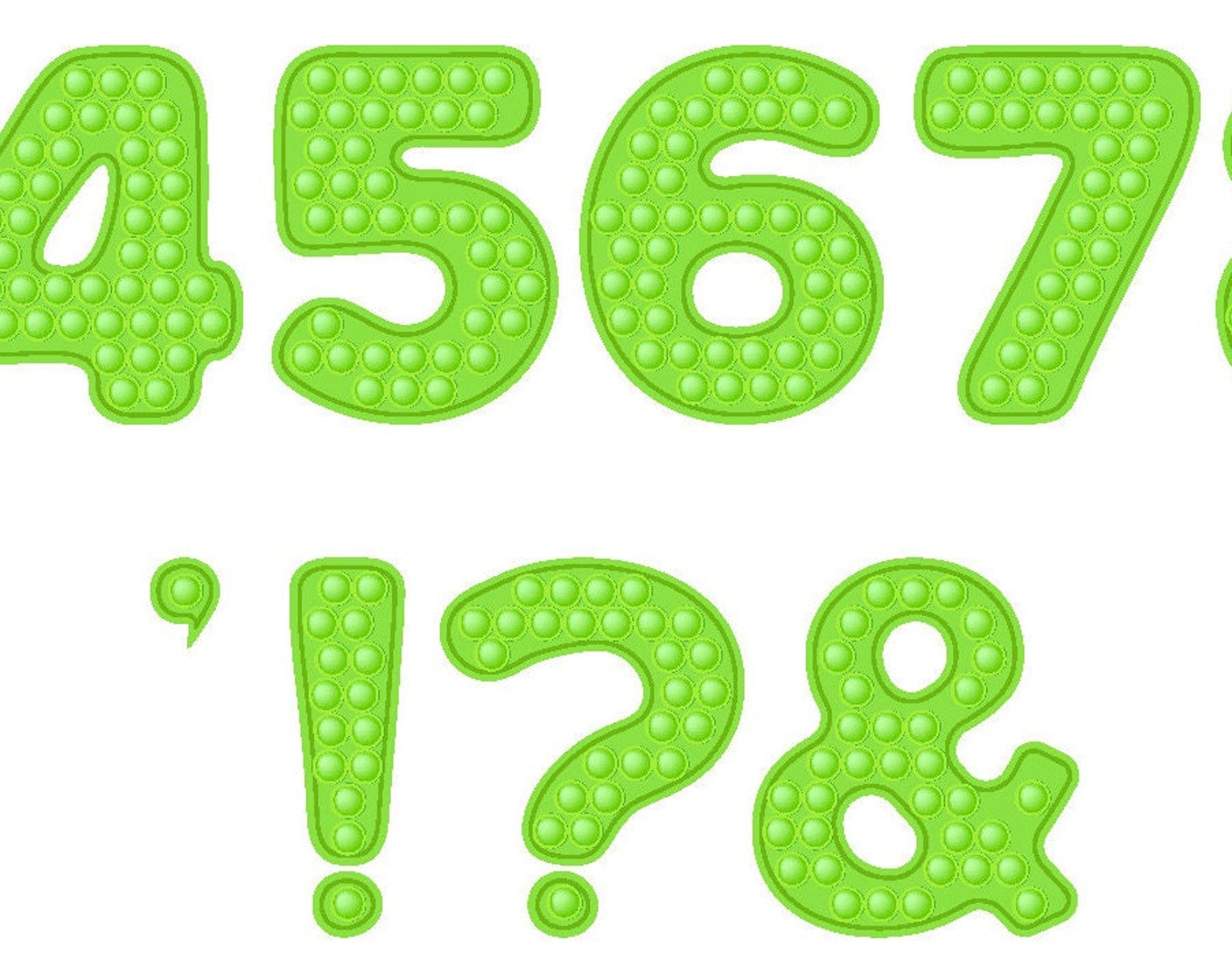 Green Pop It Letters and Numbers PNG Pop It Alphabet Letter Etsy