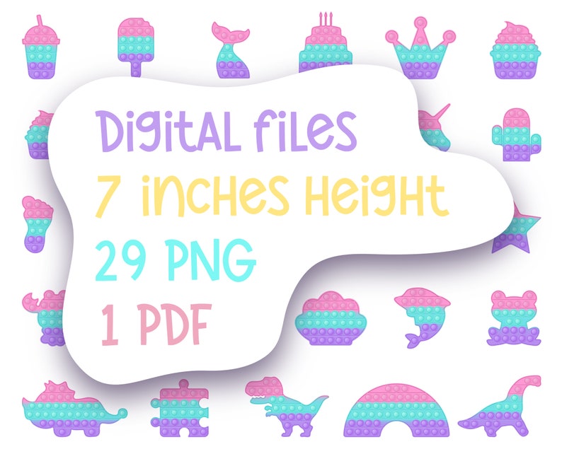 Pop It Birthday Clipart PNG Popit Clipart Popit Birthday - Etsy