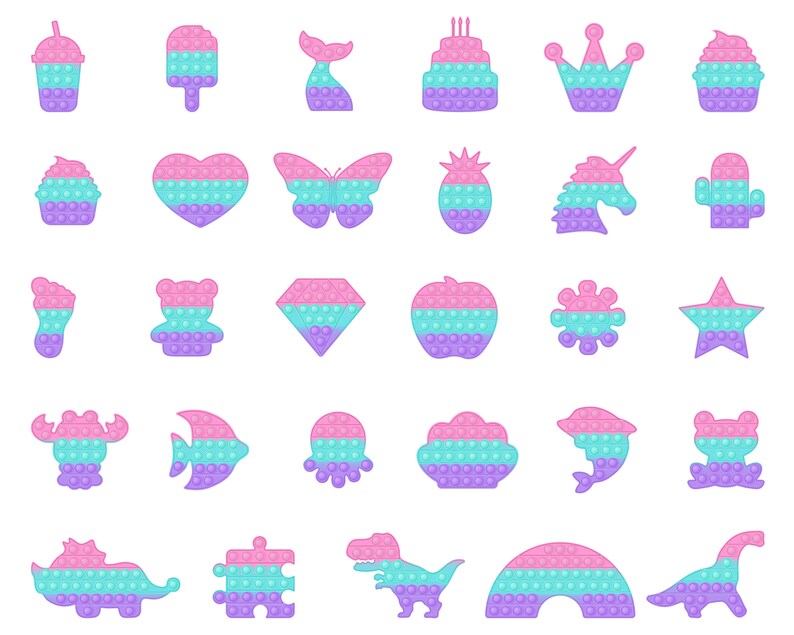 Pop It Birthday Clipart PNG Popit Clipart Popit Birthday - Etsy