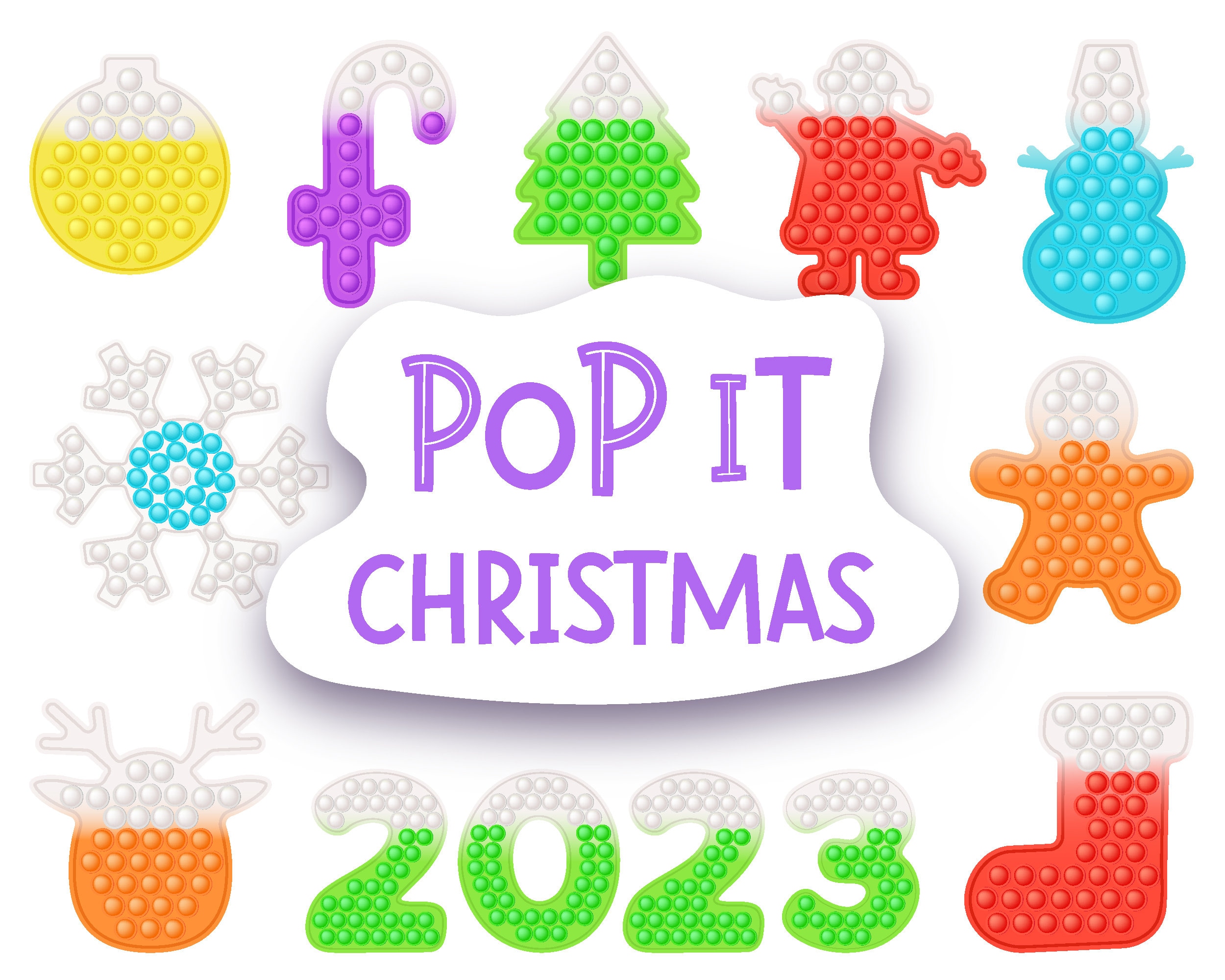 Christmas Pop It Clipart PNG Pop It Christmas Kids Christmas Etsy