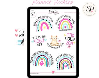 Yoga Sticker Set for iPad Planners | Digital Planner Stickers for Wellness & Self Care