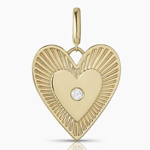 Gold Pendant Gold Charm Heart Pendant Gift for Her Cute Charms