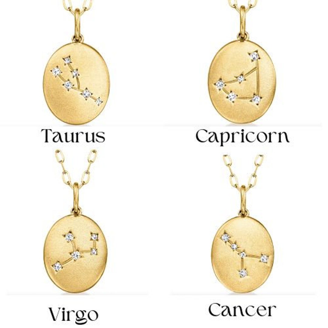 Cancer Pendant Zodiac Sign Gift Gold Zodiac Pendant Cancer Charm Zodiac