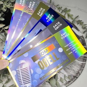 Personalisierte Musik-Karte - Folien-Gig Geschenk für Sie oder Ihn, benutzerdefinierte Konzertandenken, Überraschung Date Night oder Event-Enthüllung für Musikliebhaber