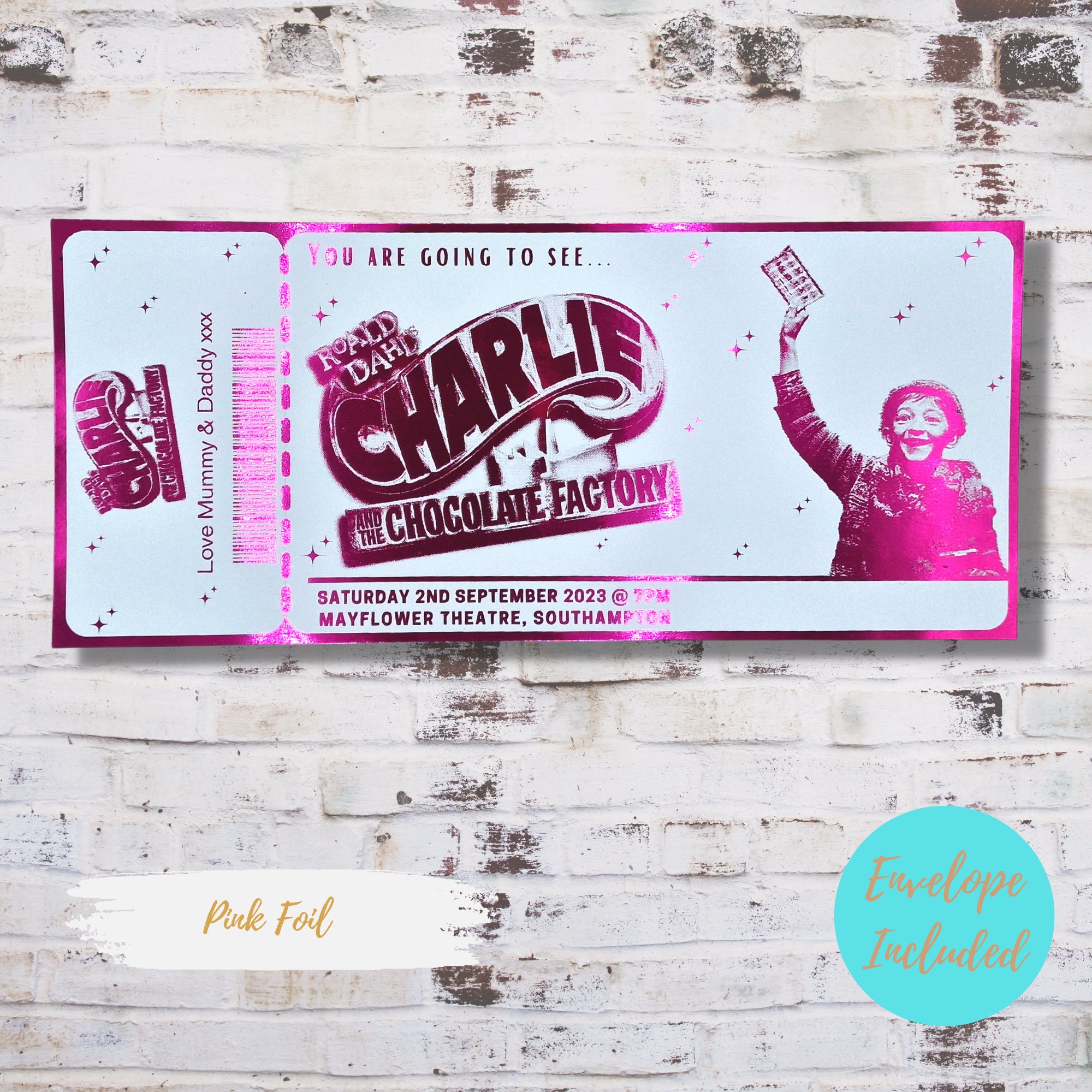 Foil Theatre Ticket Show Tickets Foil Ticket Personalised Etsy