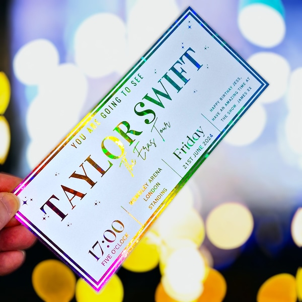 Personalised Foil Concert Ticket