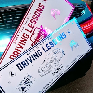 Driving Lessons Voucher, Personalised Birthday Voucher, Teenager Gift, Foil Driving Lessons Voucher, Learner Driver, 17th Birthday Gift