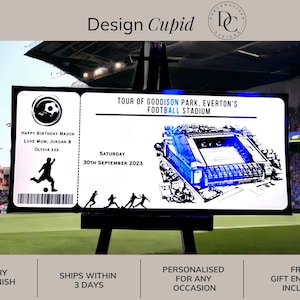 Personalised Foiled Stadium Tour Ticket | Football Gift for Him/Kids | Unique Birthday Voucher Keepsake