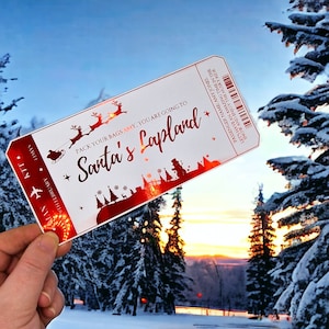 Personalisierte Lappland Ticket, Nikolaus einladen, Nikolaus einladen, Folie Bordkarte, Weihnachtsgeschenk, Geschenk Erlebniskarte, Familien Reise