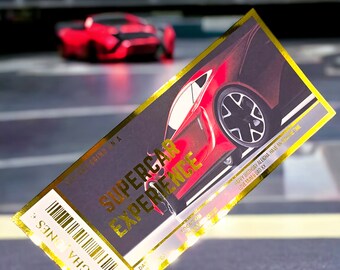 Supercar Driving Experience Voucher, Personalised Experience Gift, Foil Voucher, Supercar Driving, Birthday Surprise, Valentine's Gift