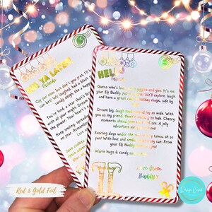 Personalisierte Weihnachtself Hallo und Auf Wiedersehen Briefe, Weihnachtself Brief, Elf Ankunft, Folienbuchstaben