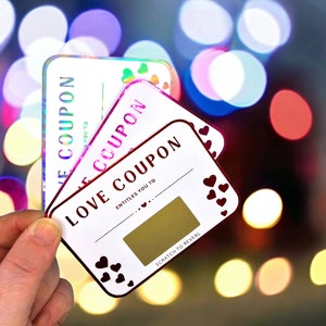 Coupons amour, coupon à gratter, cadeau amusant pour la Saint-Valentin, bons pour elle, bons pour lui, bons pour couple, anniversaire amusant, rendez-vous amoureux