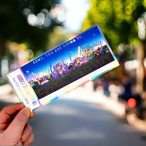 Disneyland California Foil Ticket, Disneyland Parks enthüllen, Disney Reiseankündigung, Urlaub enthüllen, Überraschungsreise, Geburtstagsreisegeschenk