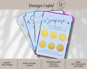 Personalised Surprise Trip Scratch Card: Foiled Holiday Reveal Ticket