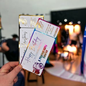 Personalisierter Fotokurs Gutschein, Fotokurs Gutschein, Geschenkgutschein, Goldenes Ticket, Foliengutschein, Geburtstagsüberraschung