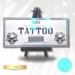 Personalisierter Tattoo Gutschein, Scratch and Reveal, Tattoo Love Geschenkgutschein, Überraschung Weihnachtsgutschein