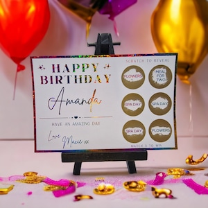 Carte d'anniversaire personnalisée à gratter, carte à gratter et révéler, argent d'anniversaire, chèque-cadeau, billet personnalisé, adolescent, cadeau d'anniversaire