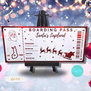 Personalised Lapland Ticket, Santa Invite, Father Christmas Invite, Foil Boarding Pass, Christmas Gift, Gift Experience Ticket