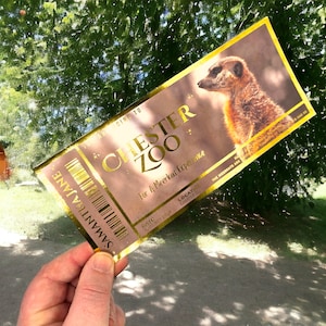 Erdmännchen Erlebnis, Gutschein für Zoo oder Safari Ausflug, personalisiertes Folienticket, Familienausflug, Party einladen, Geburtstagsgeschenk, Geschenk für Kinder