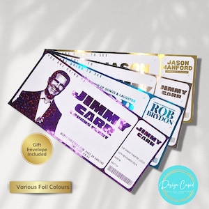Personalisierte Comedy-Show-Karte, Überraschungsauftritt, Comedian-Gutschein, Geburtstagsgeschenk-Karte, Veranstaltungskarte, Theaterkarte, Folien-Gutschein