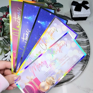 Christmas Gift Voucher, Personalised Foil Greetings Card, Sentimental Keepsake, Surprise Event or Trip Reveal