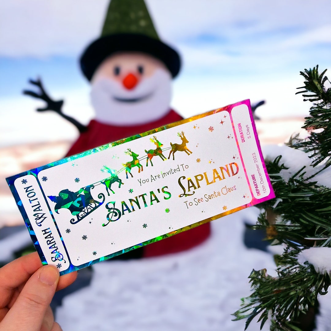Personalised Lapland Ticket, Santa Claus Invite, Father Christmas