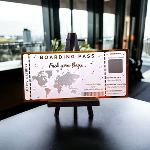 Personalised Boarding Pass Scratch Card, Surprise Holiday/Trip, Reveal Destination, Birthday, Christmas, Anniversary