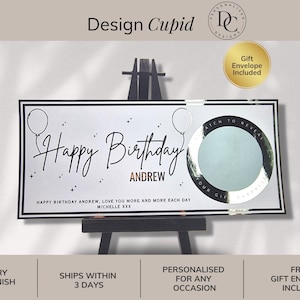 Carte à gratter Joyeux anniversaire personnalisée - Carte cadeau personnalisée pour un anniversaire surprise
