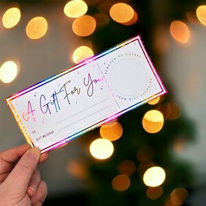 Chèque-cadeau personnalisé, carte à gratter, billet personnalisé, chèque-cadeau toute occasion, révélation de cadeau surprise, carte personnalisée