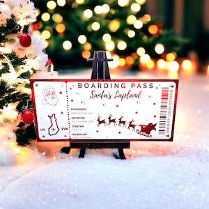 Personalisiertes Lappland Ticket, Nikolaus einladen, Nikolaus einladen, Folien Bordkarte, Weihnachtsgeschenk, Geschenk Erlebniskarte, Überraschung
