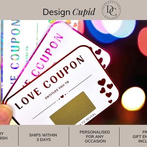 Foil Love Coupons, Scratch Off Coupon, Fun Valentine Gift, Coupons for Her, Coupons for Him,  Couple Coupons, Fun Anniversary, Date Night