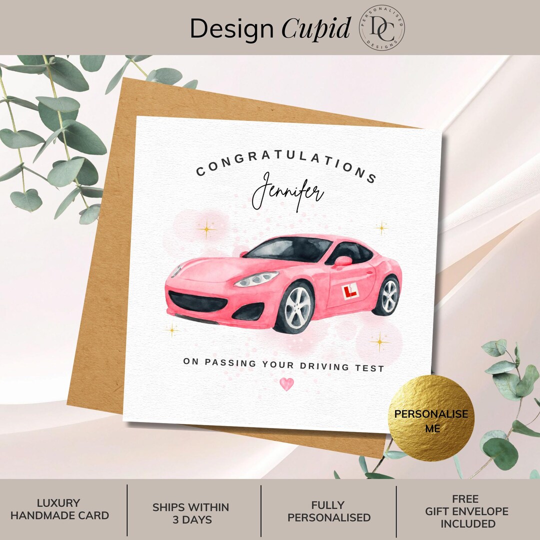 P Sign Driver Congratulations Personalised Congratulations Driving Test Greetings Card, Passed ...