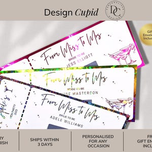 Surprise the Bride-to-Be: Personalised Hen Party Reveal Scratch-Off Voucher, Hen Do Reveal, Bachelorette Foil Ticket