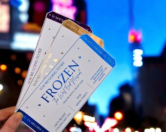 Überraschungs-Show-Karte enthüllen, personalisierte Folie Theater, Konzert, Show-Souvenir, Geburtstag, Weihnachten oder Jubiläum Besondere Geschenküberraschung