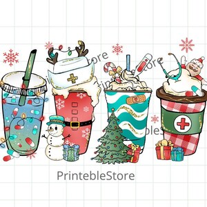 Nurse coffee lover PNG, latte iced coffee medical funny digital download, Sublimation design hand drawn Printable Graphic Clipart Tshirt