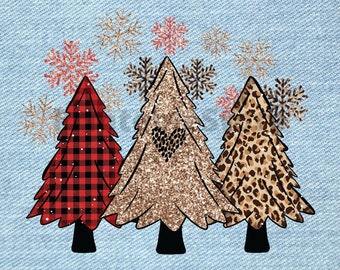 Buon Natale Alberi Sublimazione, Leopardo, Ghepardo, Bufalo Plaid, Sublimazione Camicia di Natale, Buon Natale PNG, Leopardo Png