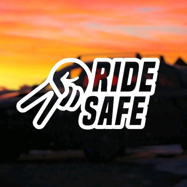 Ride Safe Biker Car Window Decal, Truck Decal, SUV Decal, Motorcycle Decal, Permanent Vinyl, Bumper Sticker, Laptop Sticker, Oracal 651.