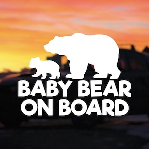 Naklejka na szybę samochodu „Baby Bear On Board”, naklejka na ciężarówkę, naklejka na SUV-a, naklejka na motocykl, trwały winyl, naklejka na zderzak, naklejka na laptopa, Oracal 651.